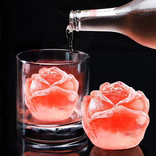 3D Rose Ice Cube Mold Cola Milk Tea Ice Mold Mousse Cake Food Grade Silicone Ice Tray